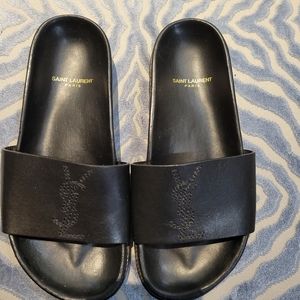 Saint Laurent designer leather slides